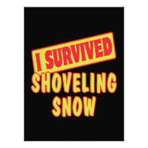I SURVIVED SHOVELING SNOW PERSONALIZED INVITATIONS