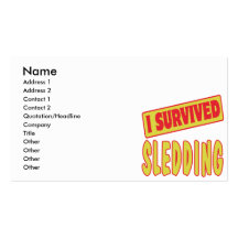 I SURVIVED SLEDDING BUSINESS CARDS