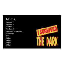 I SURVIVED THE DARK BUSINESS CARD