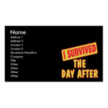 I SURVIVED THE DAY AFTER BUSINESS CARD TEMPLATE