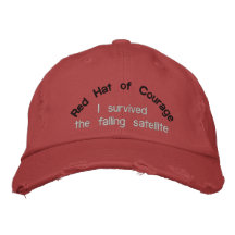 I survived the falling satellite embroidered hats