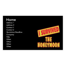 I SURVIVED THE HONEYMOON BUSINESS CARD TEMPLATE