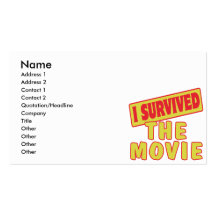 I SURVIVED THE MOVIE BUSINESS CARD