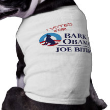 I voted for Bark Obama and Joe Bitin'! Dog Tee Shirt