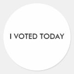 I VOTED TODAY ROUND STICKERS