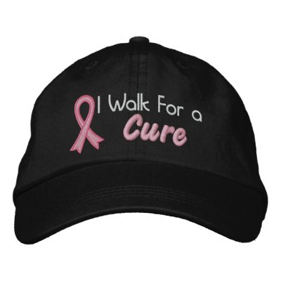 I Walk For a Cure - Breast Cancer Embroidered Baseball Caps I Walk For a Cure - Breast Cancer Embroidered Baseball Caps