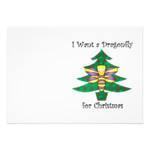 I want a dragonfly for christmas custom invites