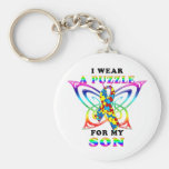 I Wear A Puzzle for my Son Keychains