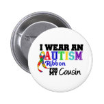 I Wear An Autism Ribbon For My Cousin Pin
