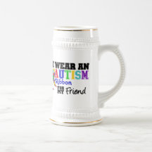 I Wear An Autism Ribbon For My Friend Mugs