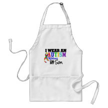 I Wear Autism Ribbon For My Son Apron