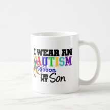 I Wear Autism Ribbon For My Son Mug