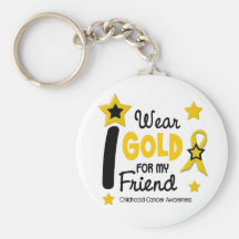 I Wear Gold For My Friend 12 STAR VERSION Keychains