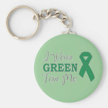 I Wear Green For Me (Green Awareness Ribbon) Key Chain