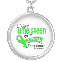 I Wear Lime Green 42 Daughter-In-Law Lyme Disease Custom Necklace