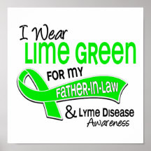 I Wear Lime Green 42 Father-In-Law Lyme Disease Print