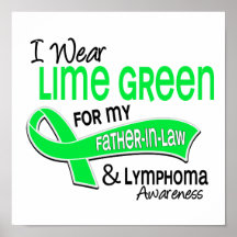 I Wear Lime Green 42 Father-In-Law Lymphoma Posters