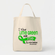 I Wear Lime Green 42 Me Lyme Disease Bags