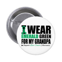 I Wear Liver Cancer Ribbon For My Grandpa Pinback Buttons