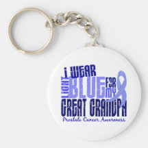 I Wear Lt Blue Great Grandpa 6.4 Prostate Cancer Keychains
