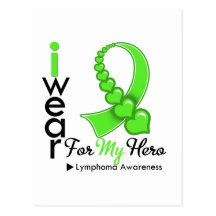 I Wear Lymphoma Ribbon For My Hero Post Card