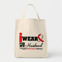 I Wear Oral Cancer Ribbon For My Husband Bag