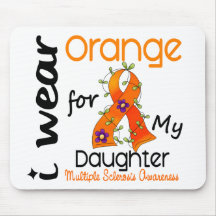 I Wear Orange 43 Daughter MS Multiple Sclerosis Mouse Pads