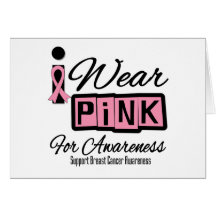I Wear Pink Breast Cancer For Awareness (Retro) Card