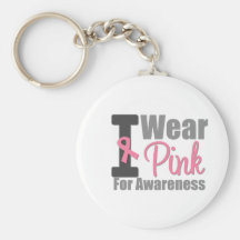 I Wear Pink For Awareness Keychain