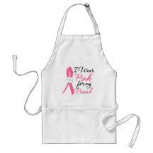 I Wear Pink For My Friend Aprons