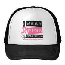 I Wear Pink For My Grandma Breast Cancer Mesh Hats