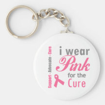 I Wear Pink For The Cure Keychain