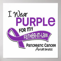 I Wear Purple 42 Father-In-Law Pancreatic Cancer Poster