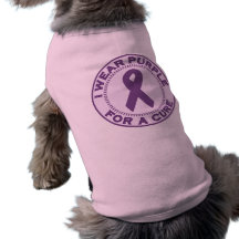 I Wear Purple For A Cure Dog T Shirt
