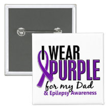 I Wear Purple For My Dad 10 Epilepsy Pins