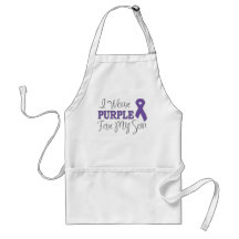 I Wear Purple For My Son (Purple Ribbon) Aprons