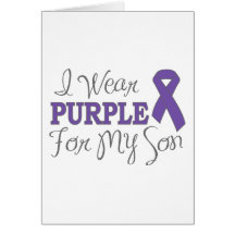 I Wear Purple For My Son (Purple Ribbon) Cards
