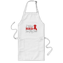 I Wear Red For My Dad (Red Ribbon) Aprons