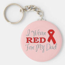 I Wear Red For My Dad (Red Ribbon) Key Chain