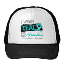 I Wear Teal Ribbon For My Grandma Ovarian Cancer Trucker Hat