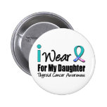 I Wear Thyroid Cancer Ribbon For My Daughter Button