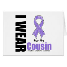 I Wear Violet Ribbon For My Cousin Hodgkins Diseas Card