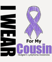 I Wear Violet Ribbon For My Cousin Hodgkins Diseas T Shirt
