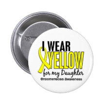 I Wear Yellow For My Daughter 10 Endometriosis Buttons