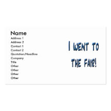 I went to the fair! Blue fair promo, 3D effect Business Cards