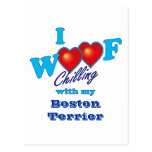 I Woof Boston Terrier Postcards