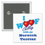 I Woof Norwich Terrier Button