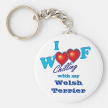 I Woof Welsh Terrier Keychain