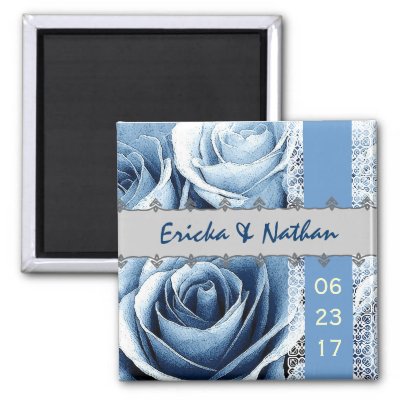 white and blue gatefold wedding invitations