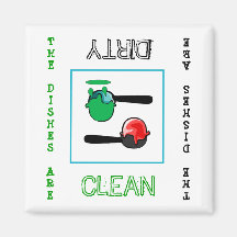 Ice Cream clean dirty Dishwasher Magner Refrigerator Magnets